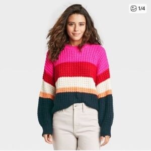 Universal Thread Women's Striped Crewneck Sweater Size XL